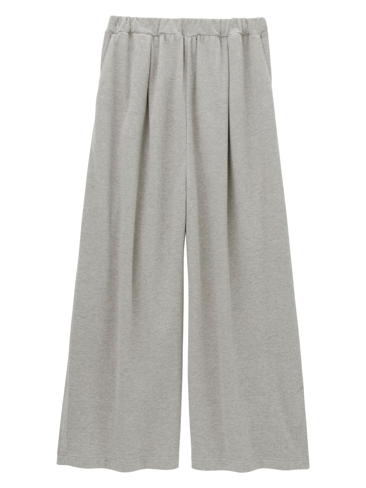 アウトレット|【産前産後対応】フロントインできる楽ちん裏毛サイドスリットロングパンツ【出産後も長く使える】|杢グレー