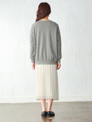 マタニティ ワンピース|【セット】裏毛トップス＆プリーツスカート2点セット　マタニティ・授乳服【出産後も長く使える】