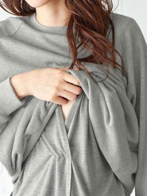 マタニティ ワンピース|【セット】裏毛トップス＆プリーツスカート2点セット　マタニティ・授乳服【出産後も長く使える】