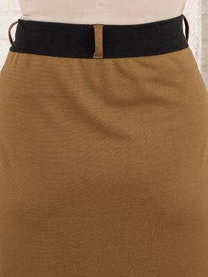 マタニティ ワンピース|【セット】ポンチプルオーバー＆ベルト付ロングスカート　マタニティ・授乳服【出産後も長く使える】