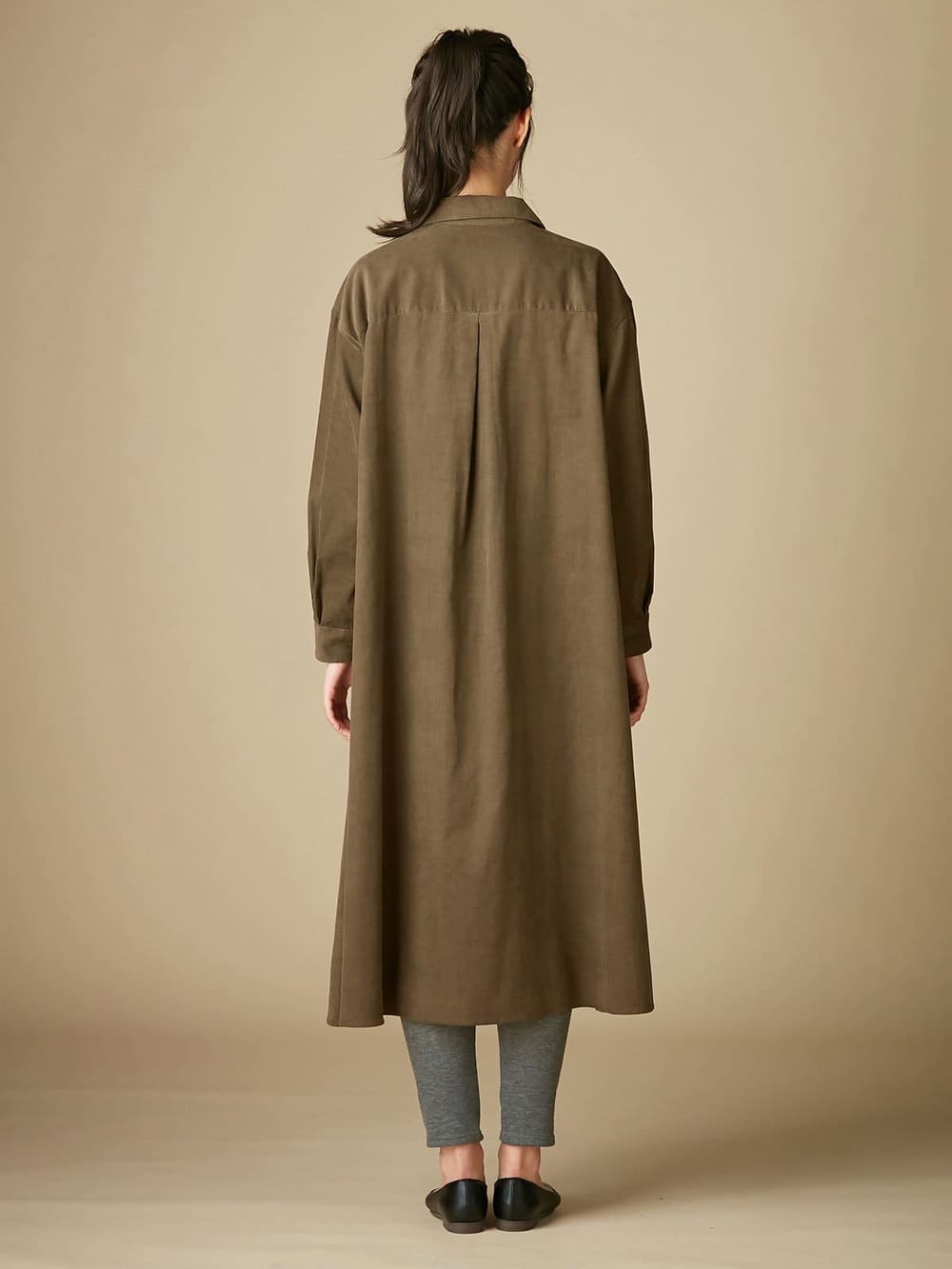 アウトレット|コーディロイシャツワンピース　マタニティ・授乳服【出産後も長く使える】