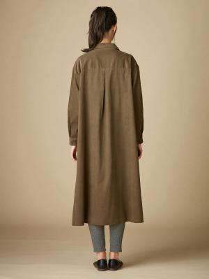 アウトレット|コーディロイシャツワンピース　マタニティ・授乳服【出産後も長く使える】