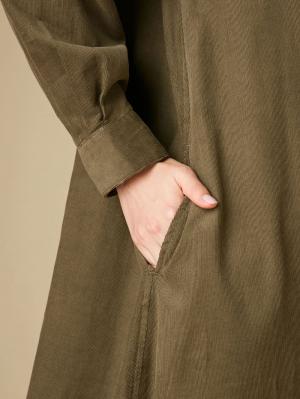 アウトレット|コーディロイシャツワンピース　マタニティ・授乳服【出産後も長く使える】