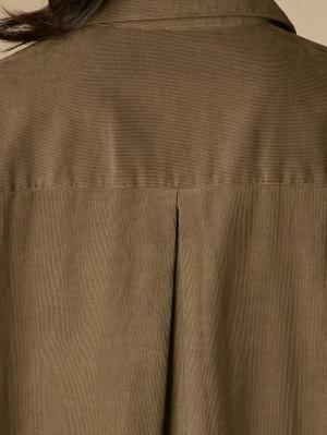 アウトレット|コーディロイシャツワンピース　マタニティ・授乳服【出産後も長く使える】