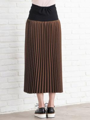 アウトレット|【産前産後対応】バイアスチェックアコーディオンプリーツスカート【出産後も長く使える】