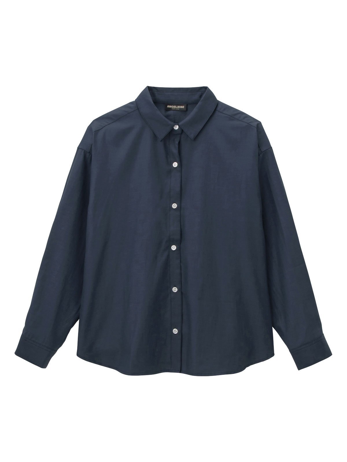 マタニティ トップス|【あったか～い。冬支度セール対象】産前産後プレーンシャツ　マタニティ・授乳服【出産後も長く使える】|ネイビー