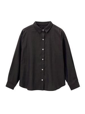 【あったか～い。冬支度セール対象】産前産後プレーンシャツ　マタニティ・授乳服【出産後も長く使える】 29454