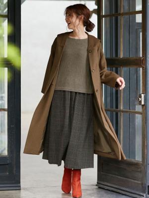 マタニティ アウター（コート）・ママコート|【産前産後対応】フード付ママコート|モカベージュ