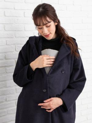 マタニティ アウター（コート）・ママコート|【産前産後対応】フード付ママコート