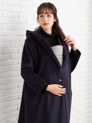 マタニティ アウター（コート）・ママコート|【産前産後対応】フード付ママコート