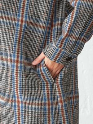 アウトレット|チェックシャツコート兼ワンピース マタニティ・授乳服