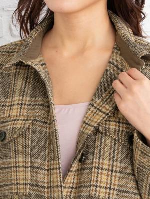 アウトレット|【マタニティ・授乳服】チェックシャツコートワンピース
