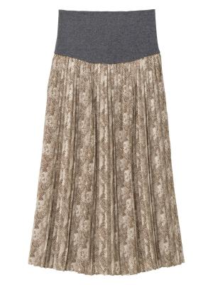 【産前産後対応】プリントプリーツスカート【出産後も長く使える】 29458