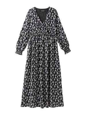 カシュクールネックポケット付ロングワンピース　マタニティ・授乳服【出産後も長く使える】 29480