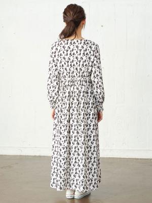 マタニティ ワンピース|カシュクールネックポケット付ロングワンピース　マタニティ・授乳服【出産後も長く使える】