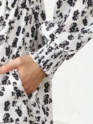 マタニティ ワンピース|カシュクールネックポケット付ロングワンピース　マタニティ・授乳服【出産後も長く使える】