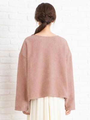 アウトレット|コーデュロイヘンリーネックプルオーバー マタニティ・授乳服【出産後も長く使える】