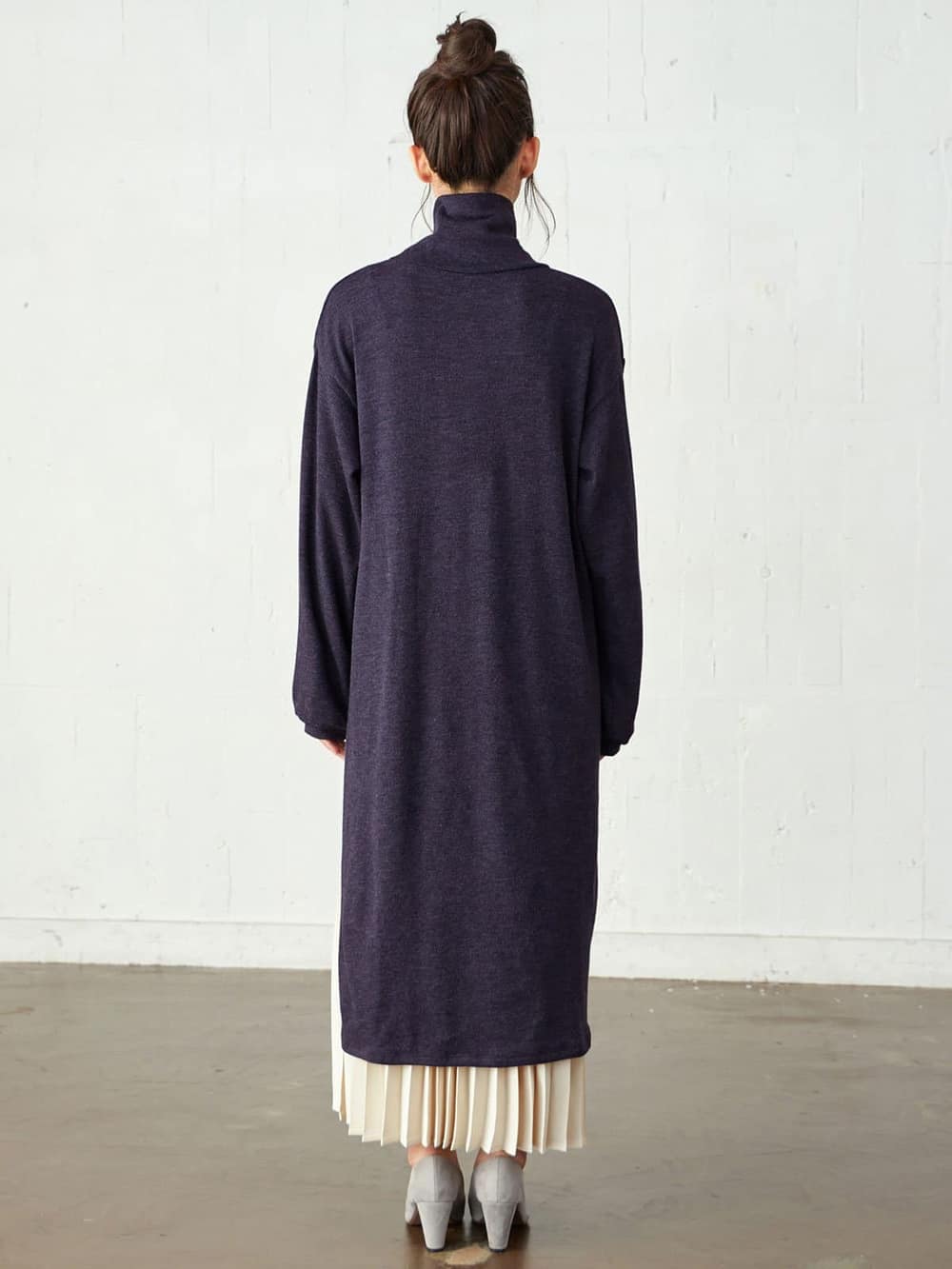 アウトレット|【セット】タートルネックサイドスリットワンピース＆産後も使えるプリーツスカート　マタニティ・授乳服