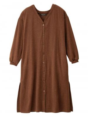 マタニティ ワンピース|【2WAY】前後2WAYロングカーディガンワンピース マタニティ・授乳服|ブラウン