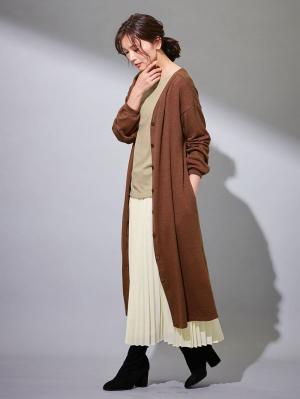 マタニティ ワンピース|【2WAY】前後2WAYロングカーディガンワンピース マタニティ・授乳服