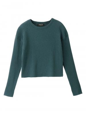 マタニティ ワンピース|リブニットトップス＆ニットジャンパースカートセット　マタニティ・授乳服【出産後も長く使える】|ターコイズ