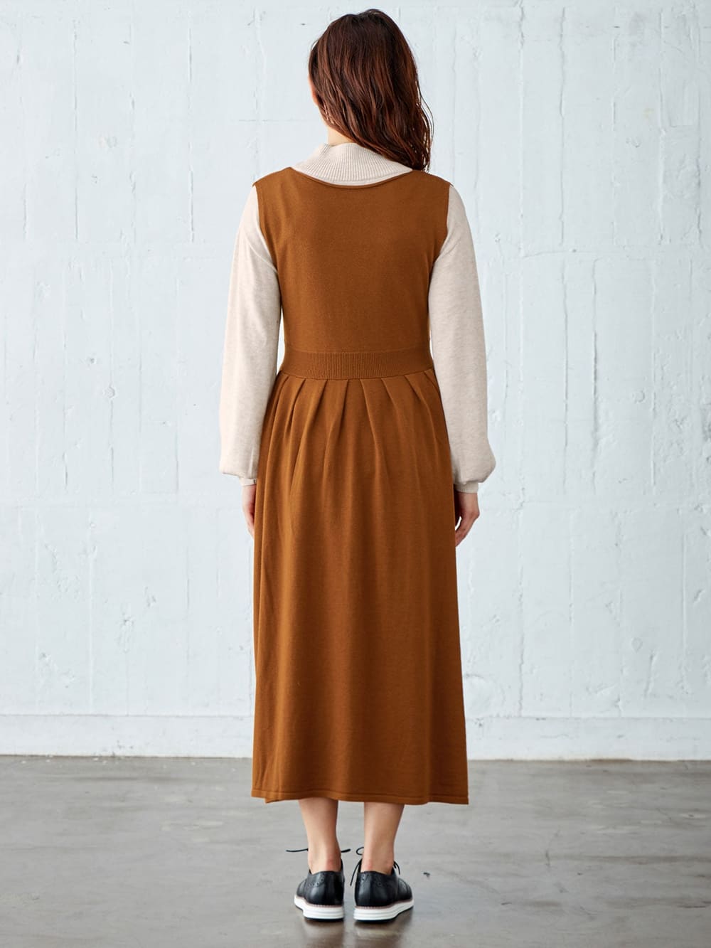 アウトレット|ハイネックニット&ニットカシュクールジャンパースカートセット マタニティ・授乳服【出産後も長く使える】