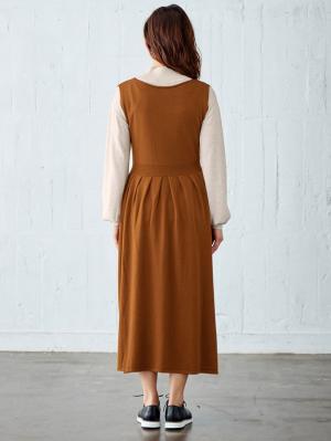 アウトレット|ハイネックニット&ニットカシュクールジャンパースカートセット マタニティ・授乳服【出産後も長く使える】