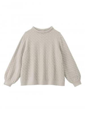 マタニティ ワンピース|【セット】もっちりケーブルボトルニット＆ロングスカートセット　マタニティ・授乳服|ペールベージュ