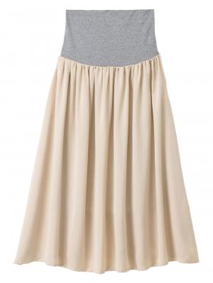 マタニティ ワンピース|【セット】もっちりケーブルボトルニット＆ロングスカートセット　マタニティ・授乳服|ペールベージュ