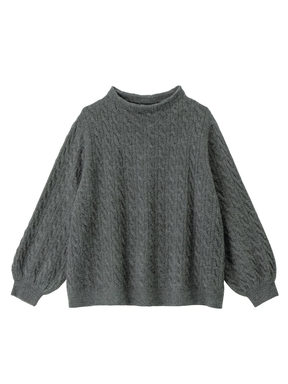 マタニティ ワンピース|【セット】もっちりケーブルボトルニット＆ロングスカートセット　マタニティ・授乳服|チャコール