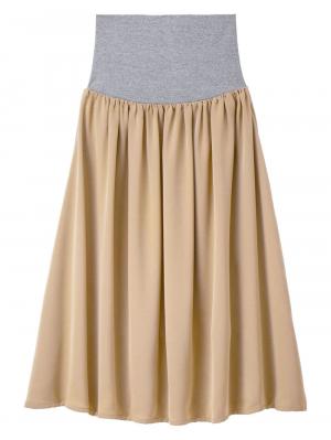 マタニティ ワンピース|【セット】もっちりケーブルボトルニット＆ロングスカートセット　マタニティ・授乳服|チャコール