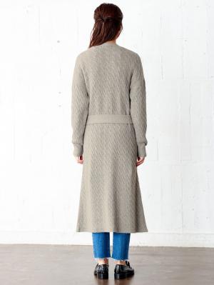 マタニティ ワンピース|【2WAY】もっちりケーブルニットワンピカーディガン　マタニティ・授乳服