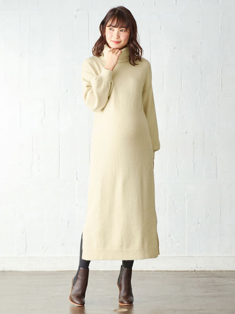 マタニティ ワンピース 授乳口付 もっちりニットタートルネックワンピース マタニティウェア 授乳服通販 エンジェリーベ 公式 マタニティ ワンピース 授乳口付 もっちりニットタートルネックワンピース マタニティウェア 授乳服通販 エンジェリーベ 公式