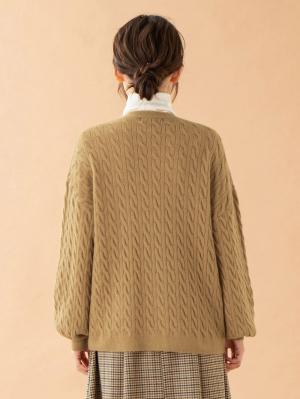 アウトレット|もっちりケーブルニットカーディガン マタニティ・授乳服