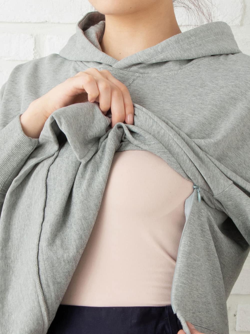 アウトレット|裏起毛BIGスウェットパーカ　マタニティ・授乳服【出産後も長く使える】