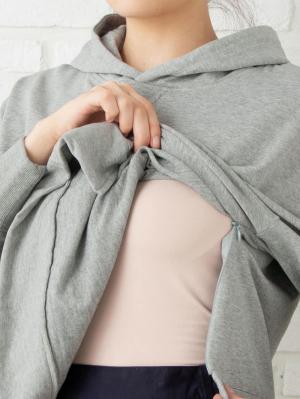 アウトレット|裏起毛BIGスウェットパーカ　マタニティ・授乳服【出産後も長く使える】
