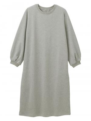 マタニティ ワンピース|【マタニティ・授乳服】裏起毛バックスリットスウェットワンピ|杢グレー