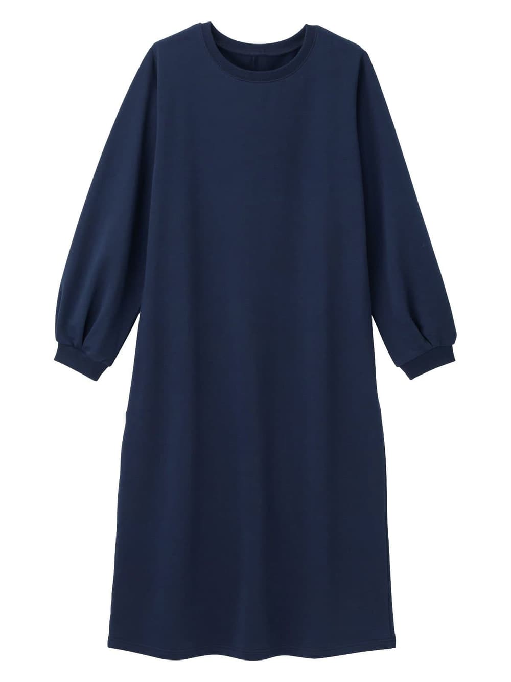 マタニティ ワンピース|【マタニティ・授乳服】裏起毛バックスリットスウェットワンピ|ネイビー
