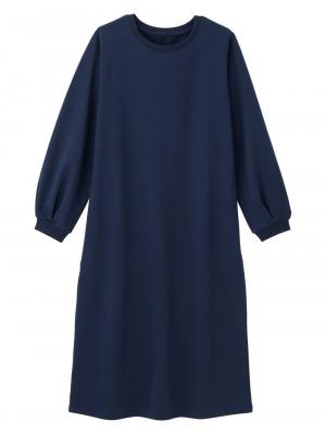 マタニティ ワンピース|【マタニティ・授乳服】裏起毛バックスリットスウェットワンピ|ネイビー