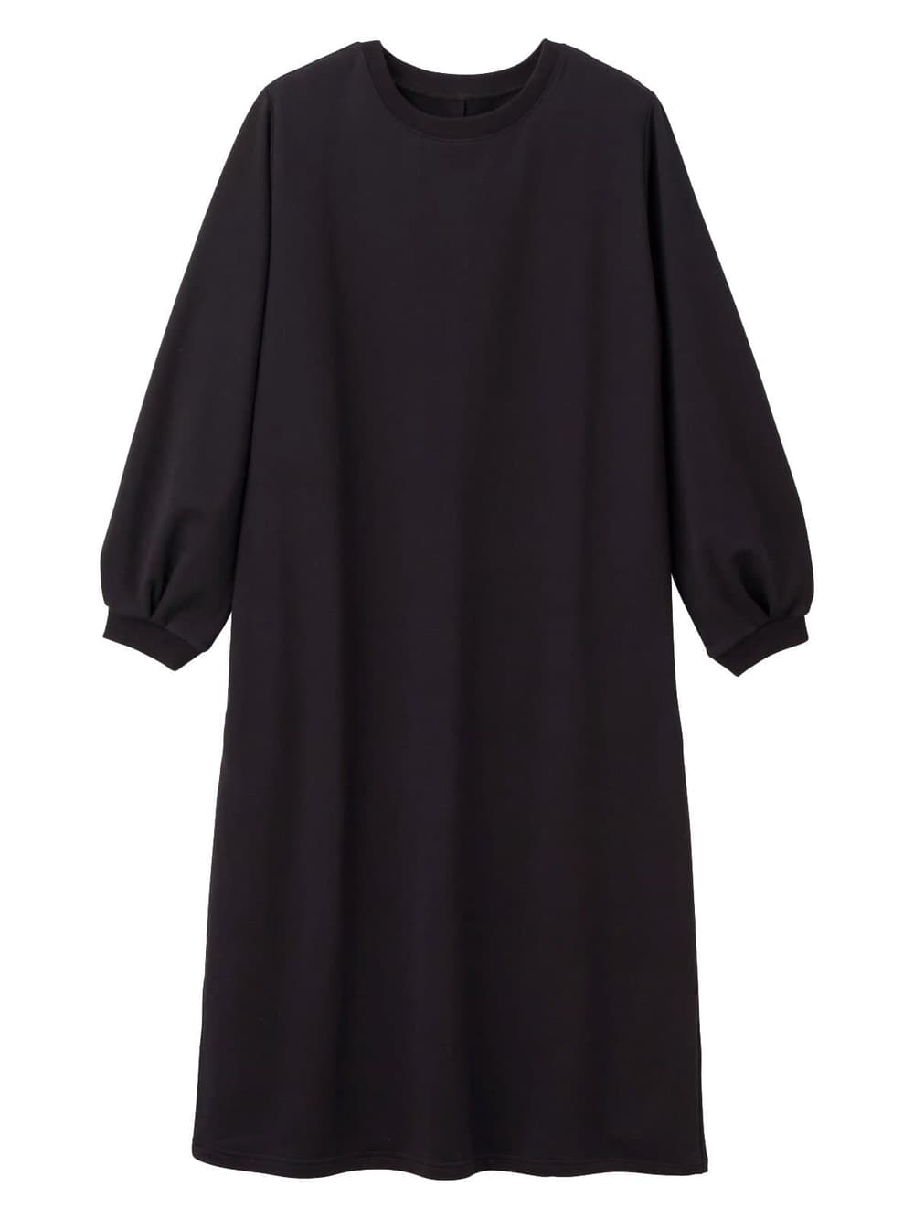 マタニティ ワンピース|【マタニティ・授乳服】裏起毛バックスリットスウェットワンピ|ブラック