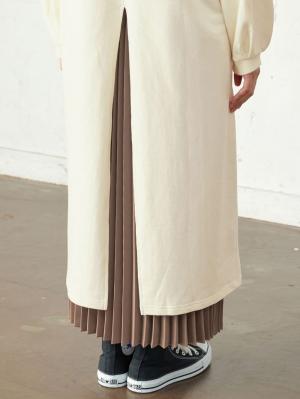 マタニティ ワンピース|【マタニティ・授乳服】裏起毛バックスリットスウェットワンピ