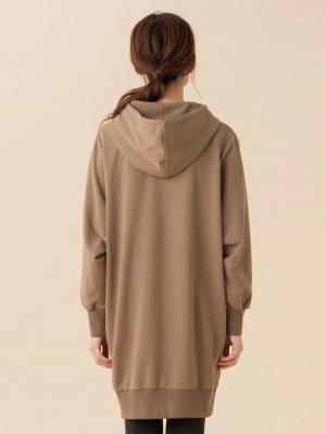 マタニティ トップス|裏起毛チュニックスウェットパーカ マタニティ・授乳服【出産後も長く使える】