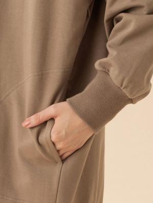 マタニティ トップス|裏起毛チュニックスウェットパーカ マタニティ・授乳服【出産後も長く使える】
