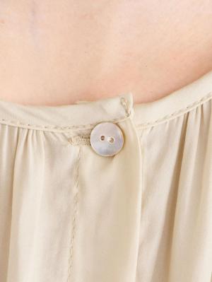 アウトレット|ヴィンテージサテンたっぷりギャザーブラウス マタニティ・授乳服【出産後も長く使える】