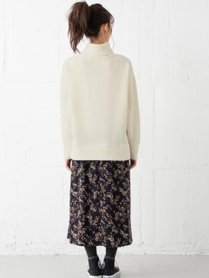 マタニティ ワンピース|ain（アイン）ニットソー裏起毛トップス デシン花柄プリントスカートドッキングワンピース　マタニティ・授乳服