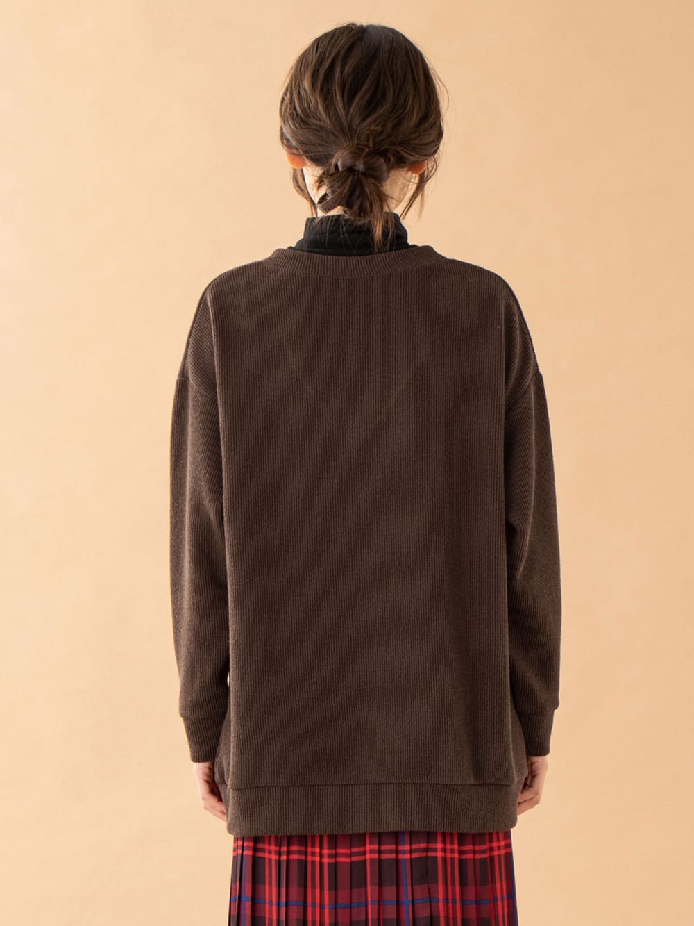 アウトレット|ain(アイン)ニットソー裏起毛タートルフェイクトップス マタニティ・授乳服【出産後も長く使える】