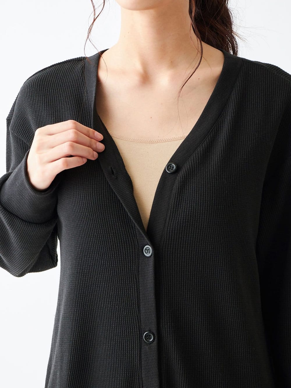 マタニティ ワンピース|ain(アイン)ワッフル前後2WAYワンピース マタニティ・授乳服【出産後も長く使える】