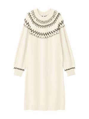 マタニティ ワンピース|フェアアイルワンピース　マタニティ・授乳服|アイボリー