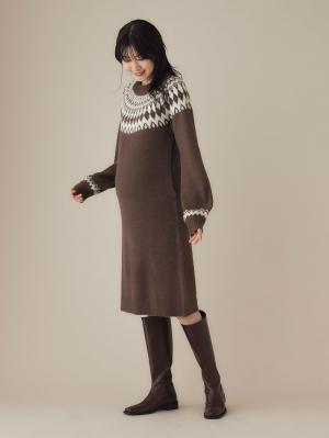 フェアアイルワンピース　マタニティ・授乳服29522