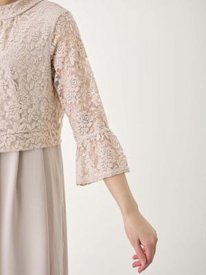 マタニティ ワンピース|LOVE MIC（ラブミック）レース×強撚スムースフレアーワンピース　マタニティ・授乳服【出産後も長く使える】